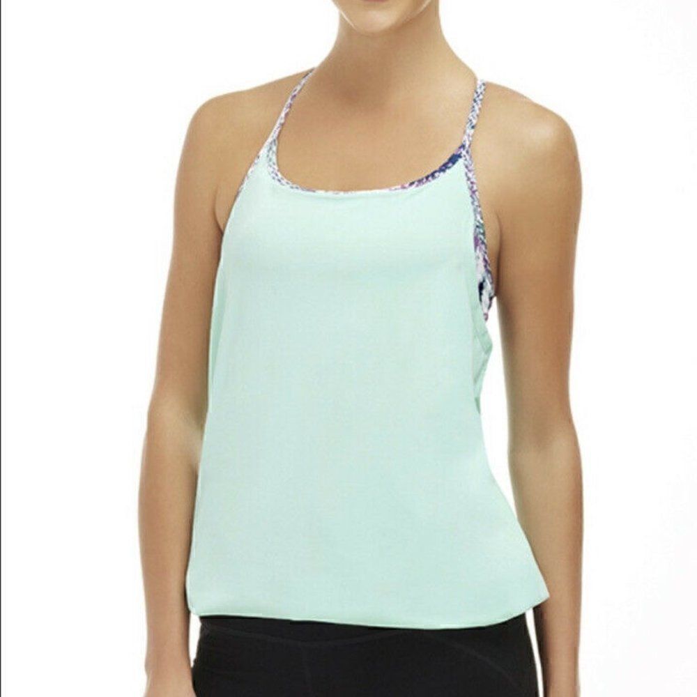Fabletics Norwalk Tank Mint Green Built In Bra